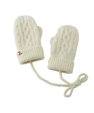  【1-5歳】 ケーブル編みミトン