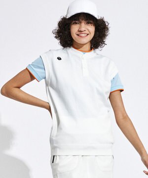  【WOMEN】バックメッシュ ニットベスト ゴルフウェア レディース