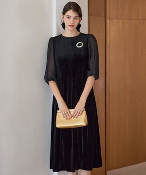  【APPLAUDIR】ベロアコンビ ドレス
