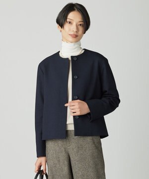 【WEB限定カラーあり】ツムギートflannel ノーカラー ジャケット