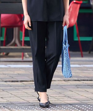  【洗える/セット可】ダブルクロス テーパードパンツ