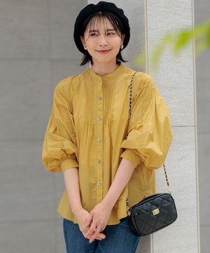  ナイロンコットンポプリン ボリュームスリーブ ブラウス