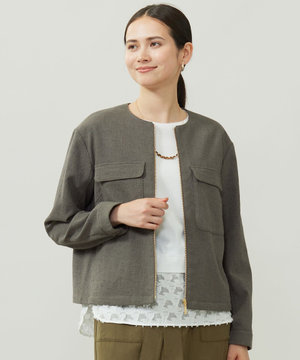  ライトブッチャーノーカラー ブルゾン