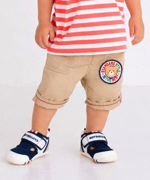  【80-120cm】 ワッペン 6分丈 ハーフパンツ