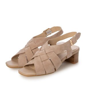  <ing>レザーメッシュサンダル