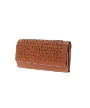  カットワーク フラップ長財布