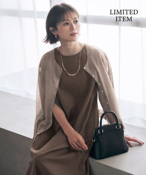 【WEB限定・洗える】シアーカーデ×ジャージードレス セット