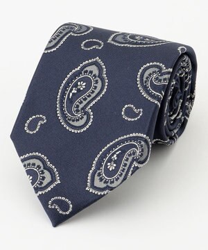  【日本製】ネイビーペイズリー ネクタイ