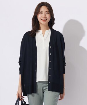  【WEB限定カラーあり・洗える】SILKY RAYON STRETCH カーディガン