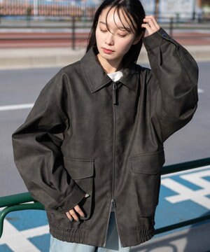  【ユニセックス着用ITEM】PUダブルZIPフライトジャケット