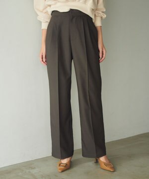  【洗える】サイドオープンスラックス パンツ
