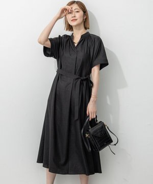  【洗える】トリアセスラブストレッチ ワンピース