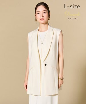  【L-size】CAROLE / リネンライク ノースリーブジレジャケット