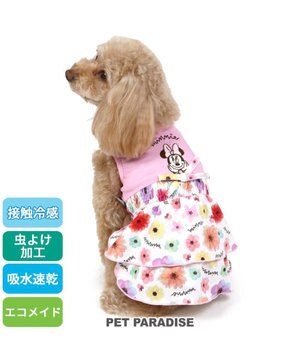  犬の服 春夏 ひんやり クール 接触冷感 虫よけ ディズニー ミニーマウス 花柄ワンピース 【小型犬】