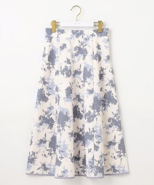  【撥水】シルエットフラワー スカート