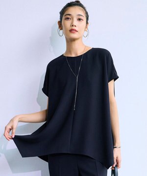 【UVカット/接触冷感/吸水速乾】ストレッチジョーゼット イレギュラーヘムプルオーバー