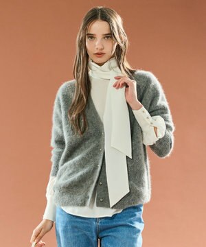 【Precious掲載】AMARILLO / スパンコールフォックスニットカーディガン