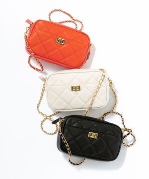 ファスナー キルティング ショルダーバッグ