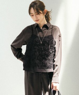  【好評につき一部追加予約/洗える】リボンエンブロイダリー キャミソール