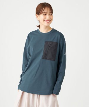 【UVカット・吸水速乾・ストレッチ・軽量 】ZIPポケットTシャツ(S・Mサイズ)