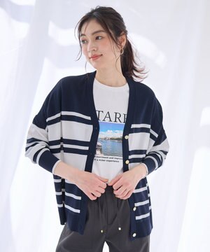  【洗濯機可/UVカット/接触冷感】クールタッチボクシーカーディガン