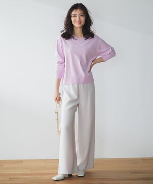  【ウエストゴム/セレモニー】ドライダブルクロス イージー ワイドパンツ