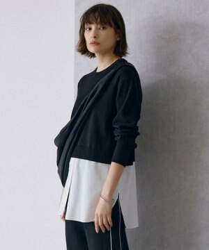  【WEB&一部店舗限定カラーあり】クロスコンビ ニットプルオーバー