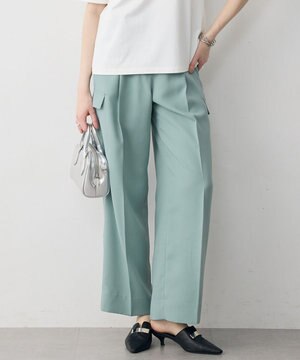 FluidBackSatin ワイドストレートカーゴパンツ