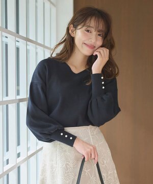 【洗える】Vネック プルオーバー ニット