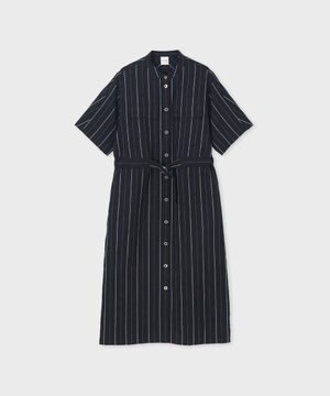  ストライプ シャツワンピース