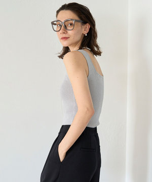 ラメリブタンクトップ