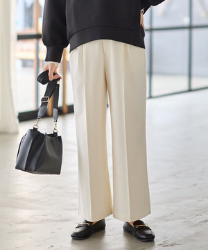 【LEE掲載/6サイズ展開/裏起毛/ウエストゴム】ウォームワイドパンツ