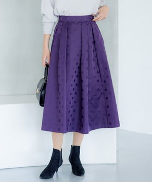  ドットジャガード フレア スカート