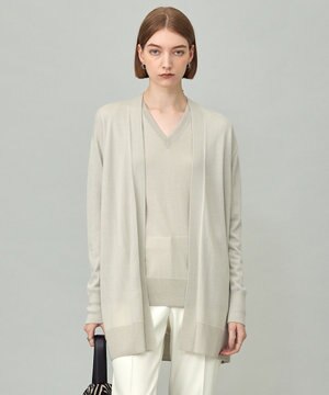  【洗える】コンパクトファインウール ロングカーディガン