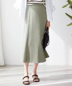  【SLOW/洗える】ワイドリブジャージー フレア スカート