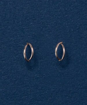  【K10】ダブルハーフプープピアス　ローズゴールド