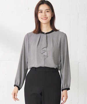 【洗える】ラッフルボウ ブラウス 長袖