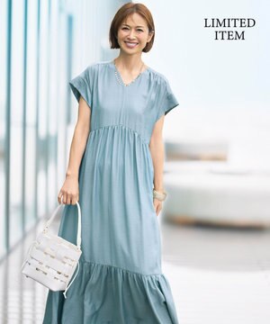  【17号サイズまで展開・WEB限定・大人気素材・新型追加】エアリーツイルティアード ワンピース