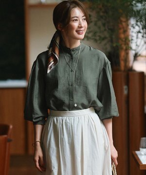  【一部店舗限定】シアー リネン ミックス シャツ