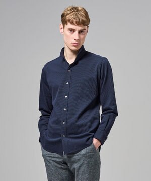  【新素材】グリットタックジャージー　ウィングカラーシャツ