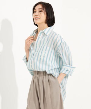  【洗える】テンセルリネンベーシック シャツ