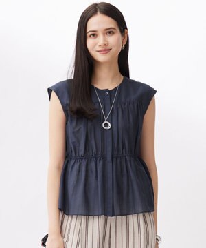  シルクコットンローンフレンチスリーブ ブラウス