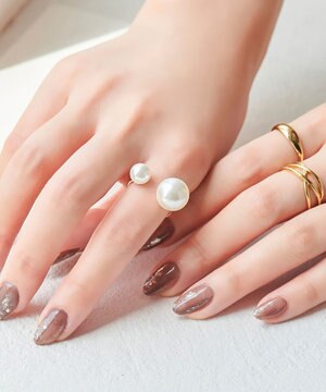  〈シリーズ累計販売10000点突破！〉≪TV番組着用商品≫Eye catchingパールリング　セレモニー/入学式/卒業式/結婚式