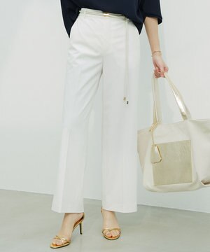  【洗える】クリアストレッチ ワイドパンツ