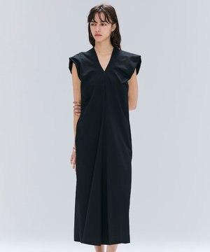  【洗える】SCALA / コットンリネンボリュームスリーブワンピース