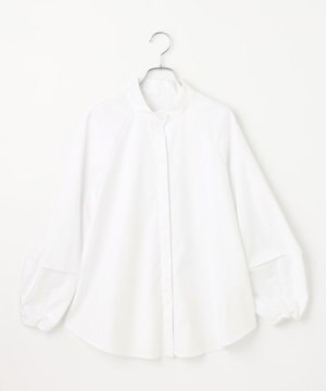 【ANSWER for 産前産後ママ】リボン2色付きランタンスリーブブラウス