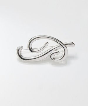  ニュアンスメタルブローチ　シルバー