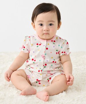  【70-80cm】キャビット×さくらんぼ 総柄ショートオール