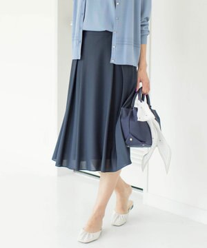  【洗える】シアージャージー フレアー スカート