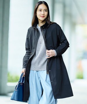 コットンナイロンタッサースタンドカラー コート